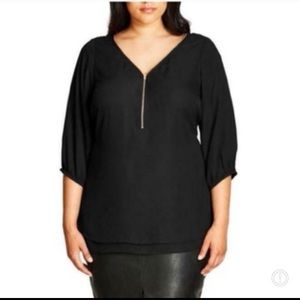 NWT City Chic Sexy Fling Black Tunic 18